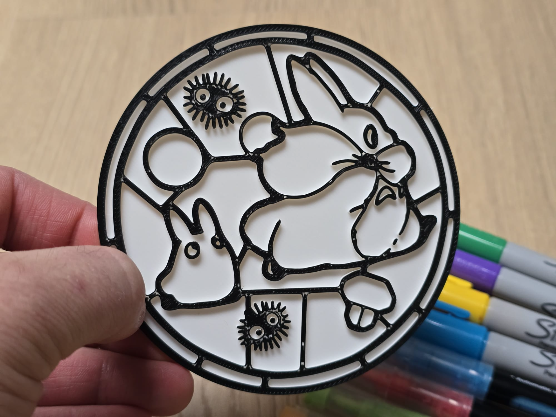 Totoro Stained Glass Coloring Mosaic Craft DIY