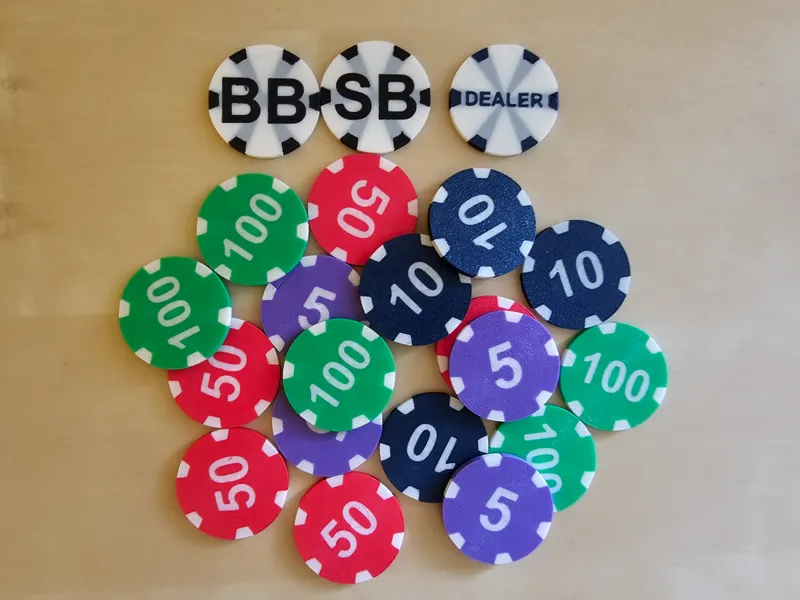 Simple dual color poker chips