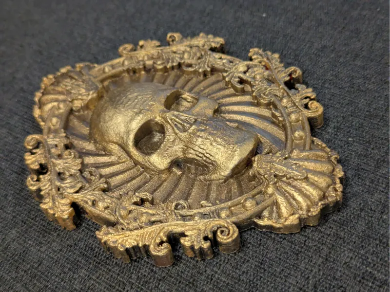 Memento mori with a skull, baroque / rococo frame