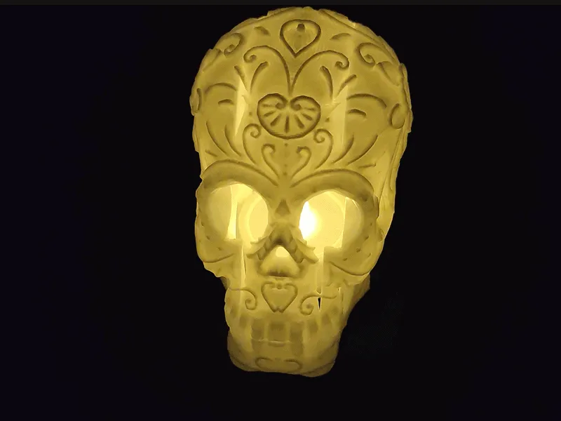 Lampe bougie crâne d'Halloween