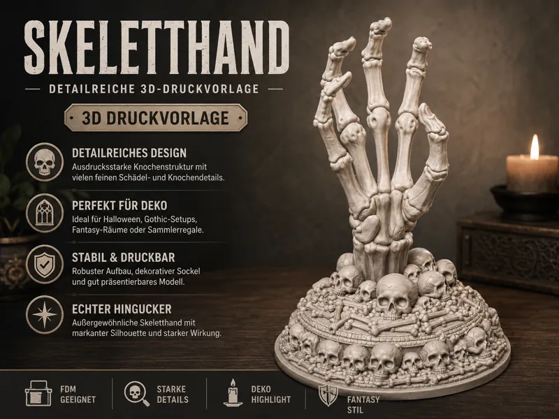 Skelett-Hand – düstere Gothic-Dekofigur