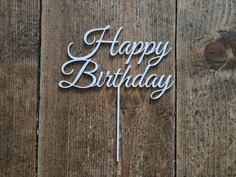 Happy Birthday Cake Topper Sign