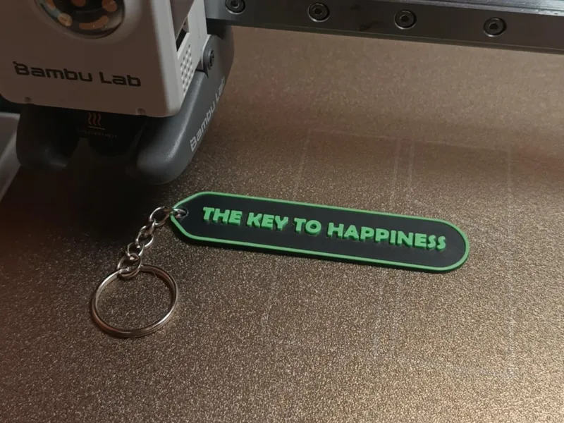 "The Key to Happiness" Keychain