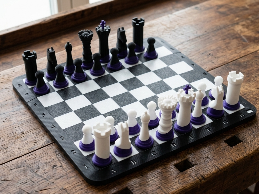 Modern Two-Color Modular Chess Set