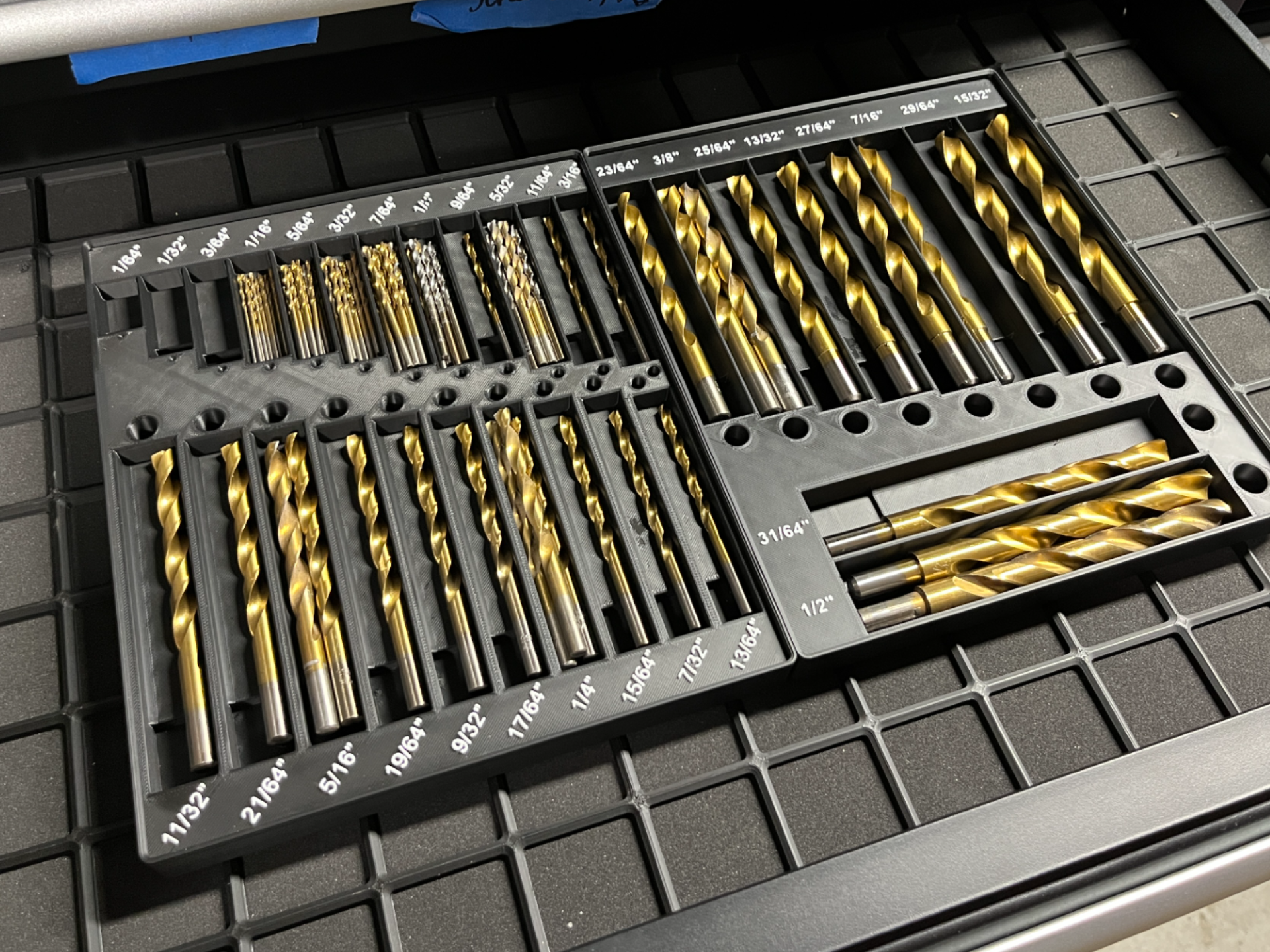 Imperial Drill Bit Trays - 32-Piece - Gridfinity