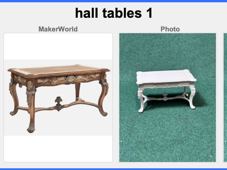 RPG • Dollhouse • Mini: Vic Era hall tables 1