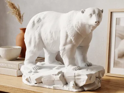 Majestic Polar Bear on Ice Diorama Wildlife #037