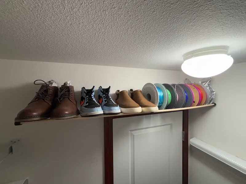 Shoe and filament Wall Storage
