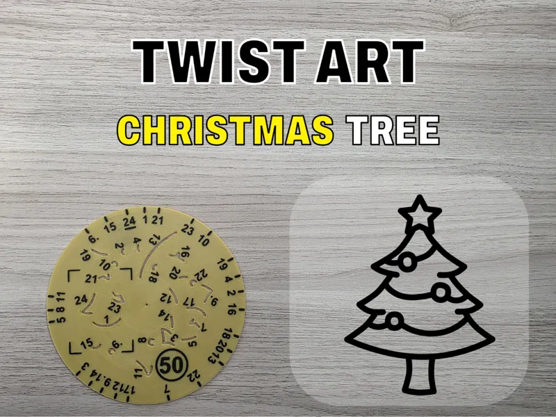 Twist Art 50 Christmas Tree-Rotary Drawing Stencil