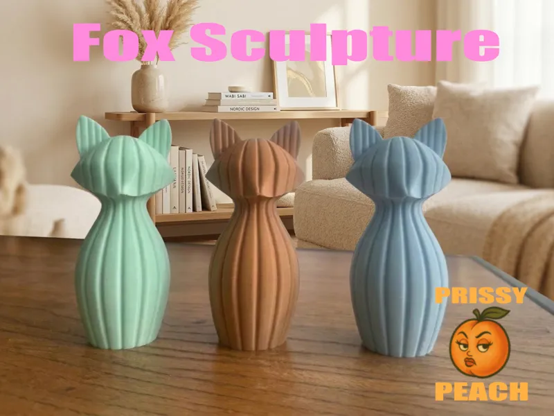 Fox Sculpture Minimal Decor