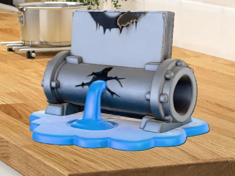 Cracked Pipe Business card holder