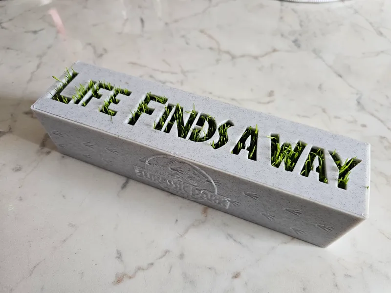 Jurassic Park Grass Planter / Life finds a way