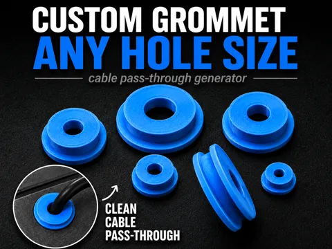 Accesorio para impresora 3D: Custom Cable Pass-Through Grommet Generator v2 — referencia de MakerWorld