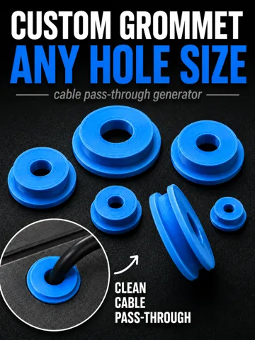Accesorio para impresora 3D: Custom Cable Pass-Through Grommet Generator v2 — vista de referencia 2