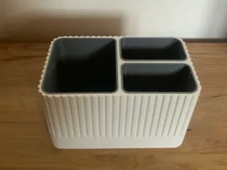 Open three-compartment container