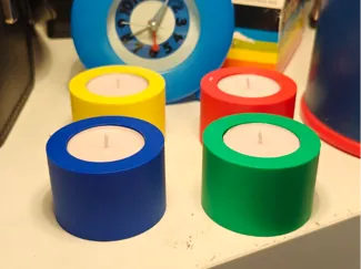 Candle Light Holder Memphis Style Round 80s