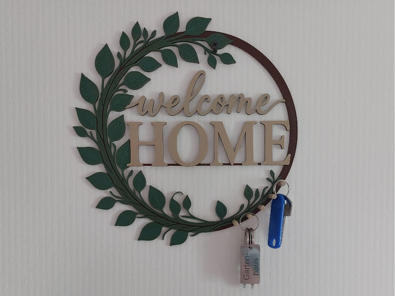 Welcome Home - Door Sign & Key Holder