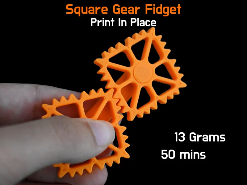 Square Gear Fidget (Print In Place)