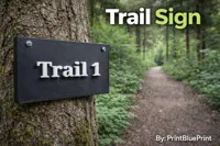 Sign #2 "Trail 2" 0.16mm layer, 2 walls, 15% infill