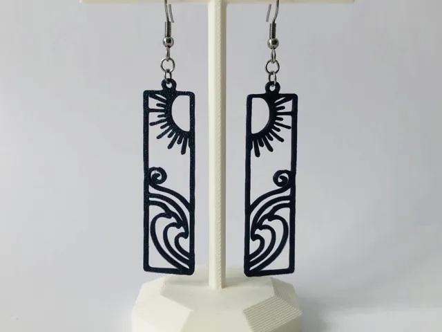 Sun and waves earrings no AMS 0.4 mm nozzle