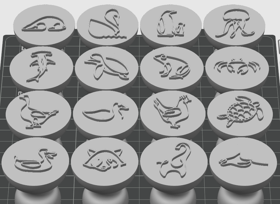 Miniatura 4 do modelo 3D 动物印章大全（制作了超过160种形态各异动物印章）