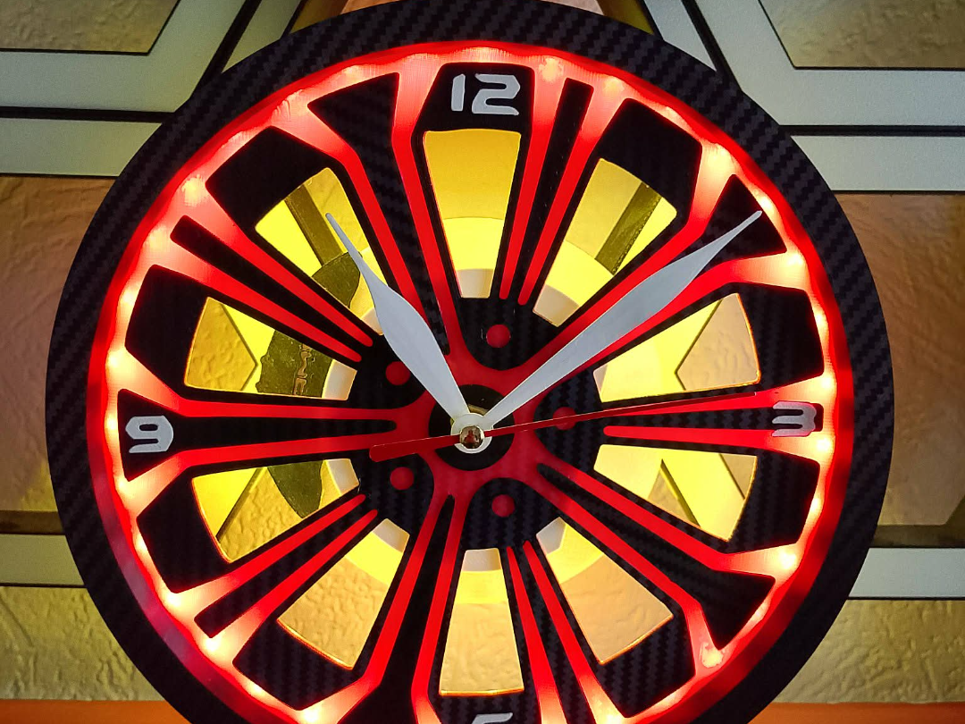 Wheel Clock  Printed Car Wheel Wall Clock with RGB
