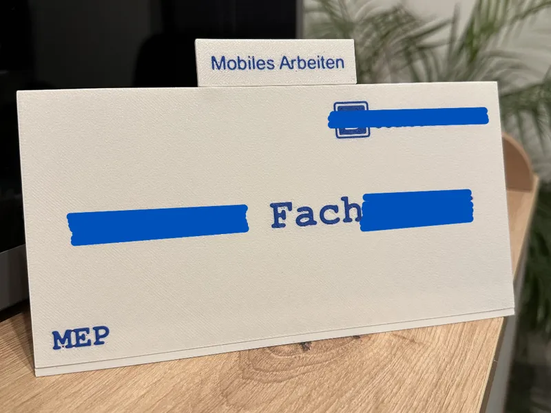 Namensschild Tisch mit Status
