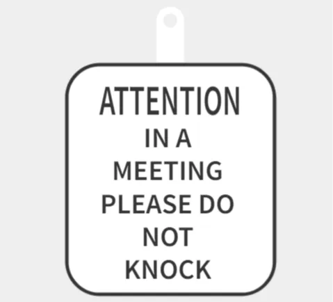 Meeting sign! Easy hang version