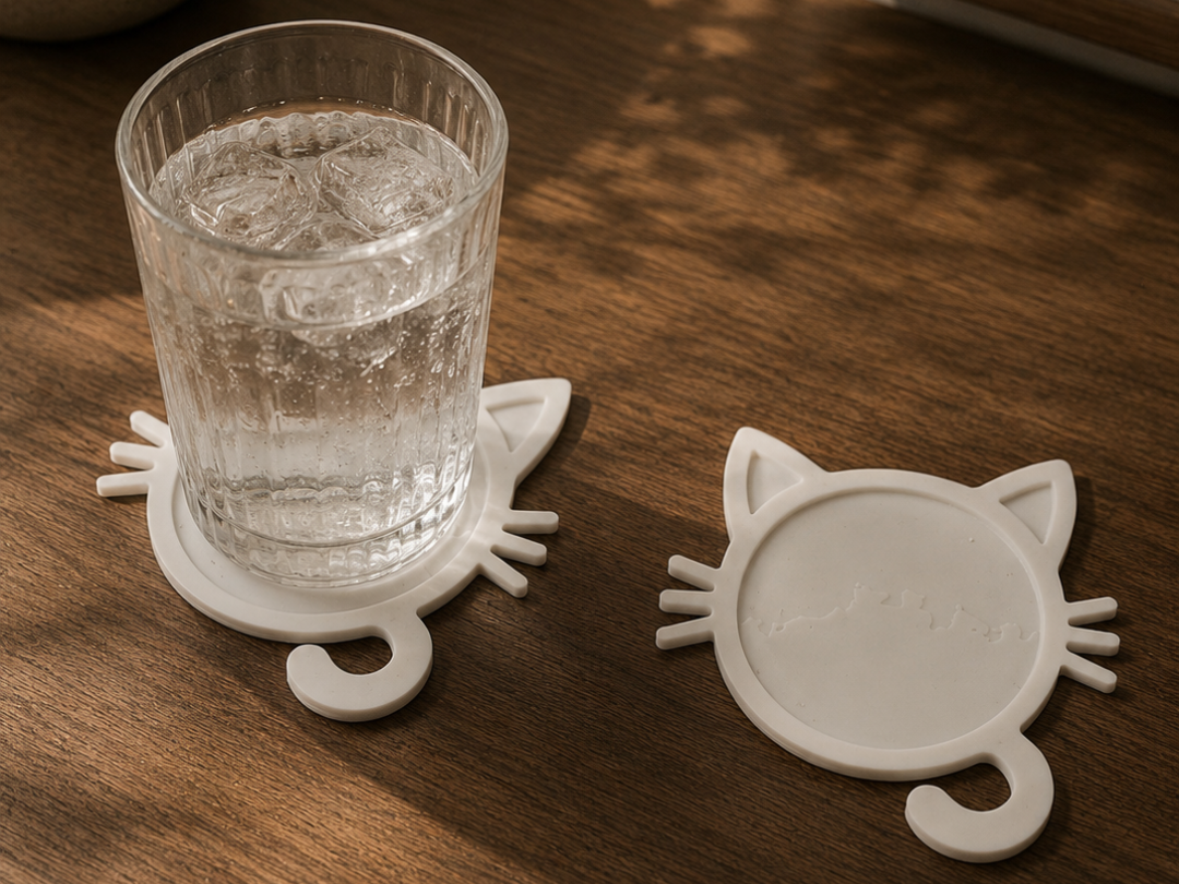 Cute Cat Face Coaster–Kitty Drink Coaster for Home