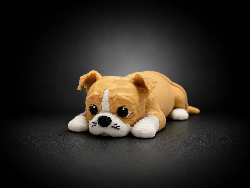 Cute Lying Pitbull Keychain