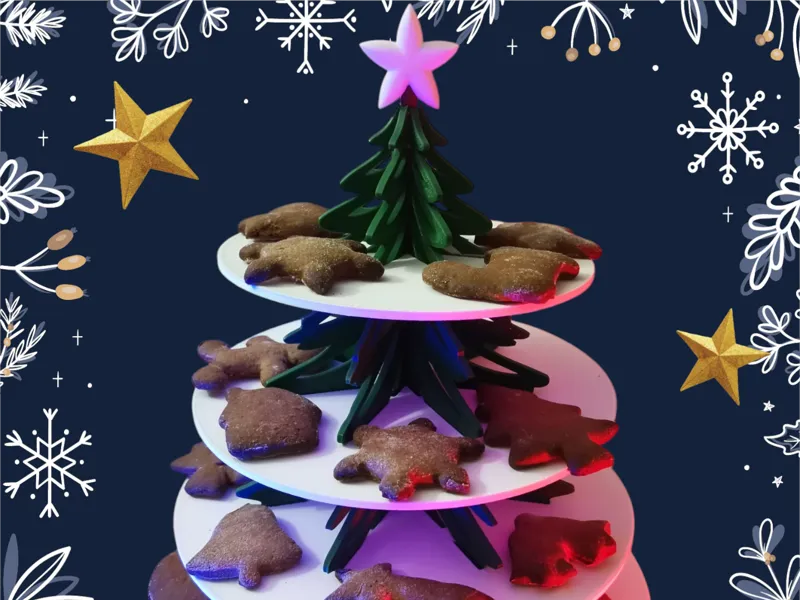 Christmas tree cookie display stand