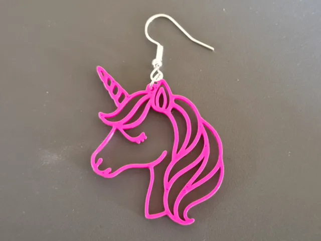 cute unicorn earrings, head, minimalist, jewelry