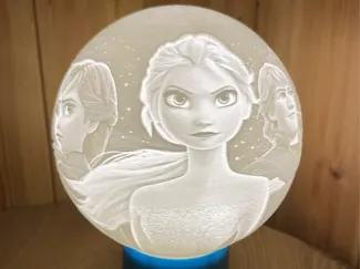 Frozen Lithophane Lamp (with MH001 LED Insert)