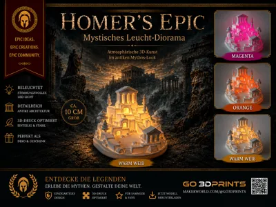 Mythical Temple City "Olympusglut" as a Diorama
