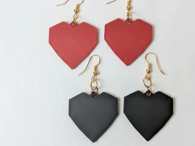 Low Poly Hearts Earrings