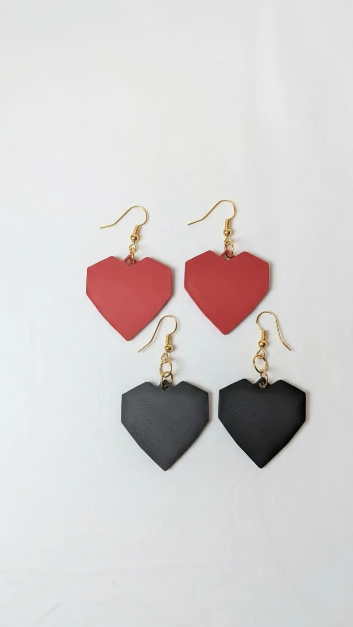 Low Poly Hearts Earrings view 2