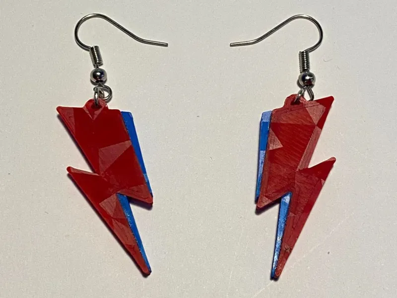 David Bowie Lightning Bold Earrings - Aladdin Sane