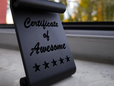 Certificate of Awesome