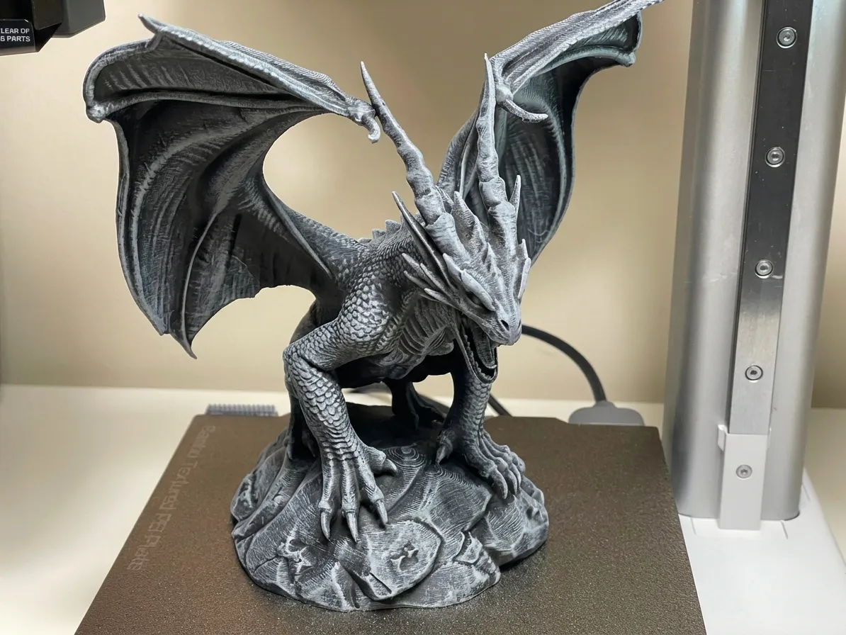 Fantasy Dragon Statue - Obsidian Wyrm Sentinel - Free 3D Print Model ...