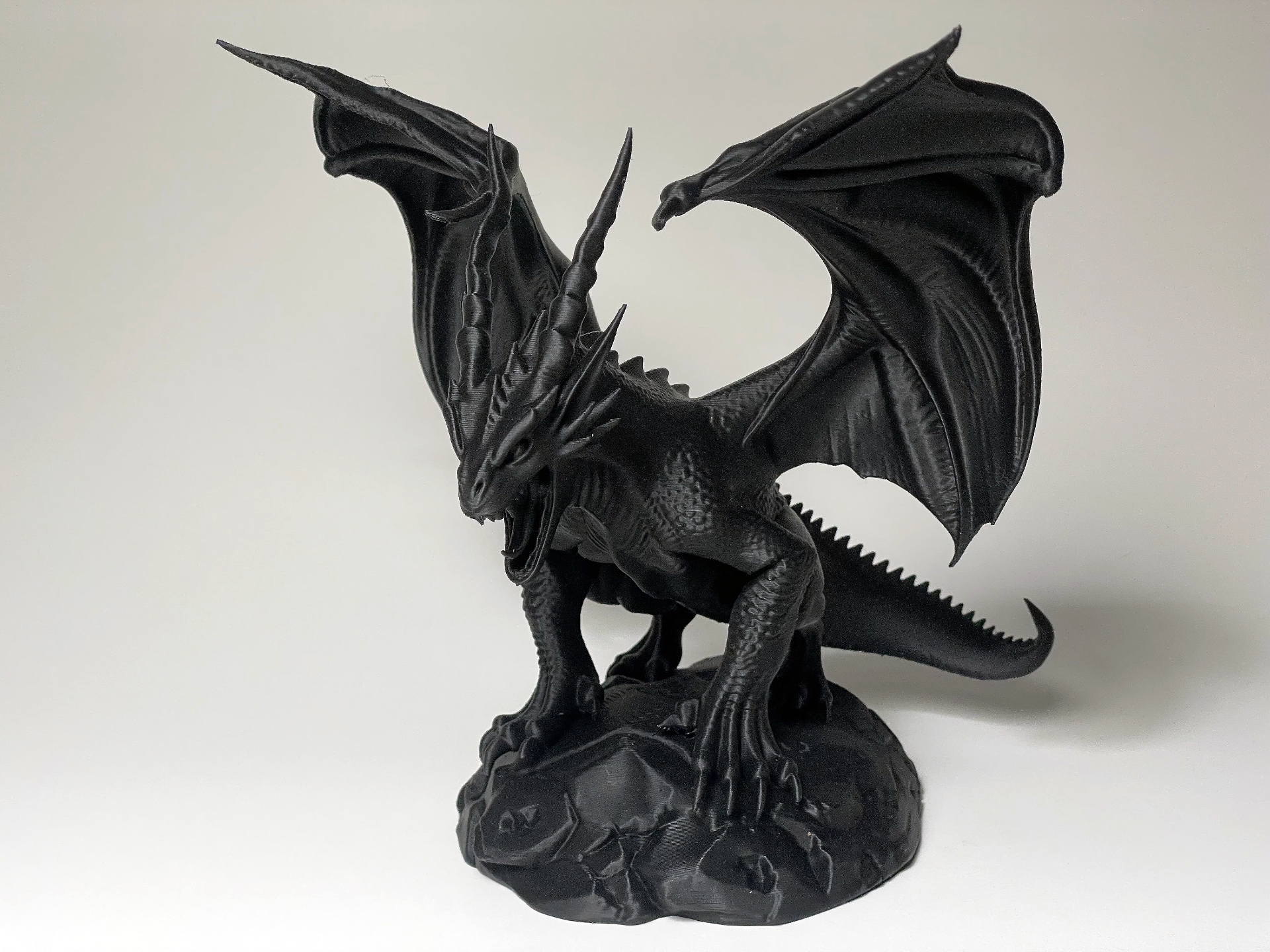 Fantasy Dragon Statue - Obsidian Wyrm Sentinel — free 3D print STL file