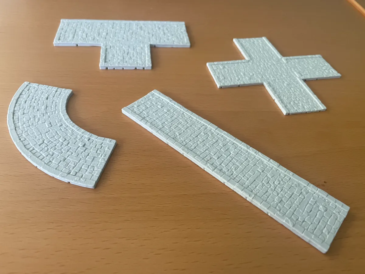 Tabletop Gaming - Modular Cobblestone Roads - Free 3D Print Model ...