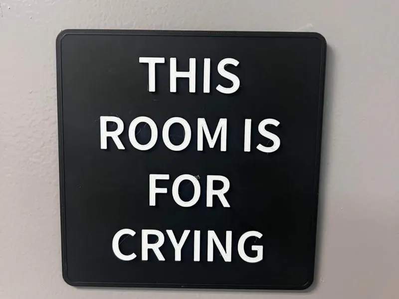 Door Sign - This room is for crying