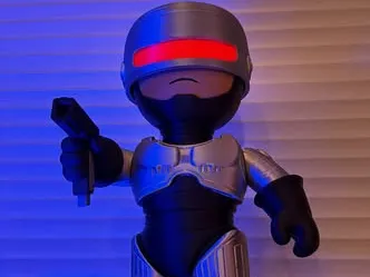 Robocop Fanart with glowing eyes or digital Clock 