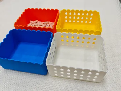 Wave organizer—gorgeous, stackable, small item storage, desktop organizer, dorm and bathroom organizing box
