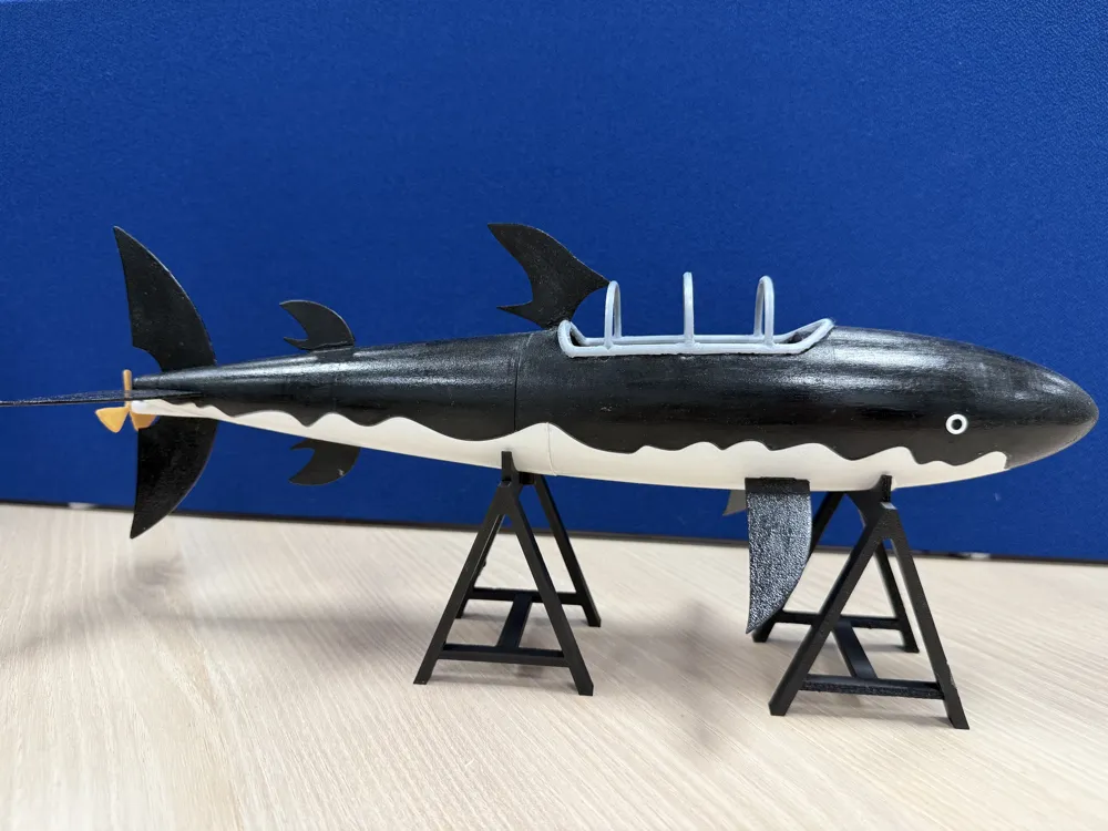 tintin's shark submarine - Free 3D Print Model - MakerWorld