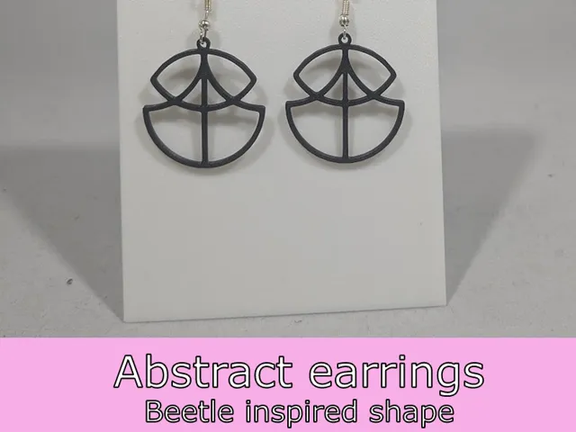 Abstract earrings - beetle