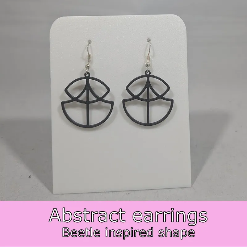 Abstract earrings - beetle view 2