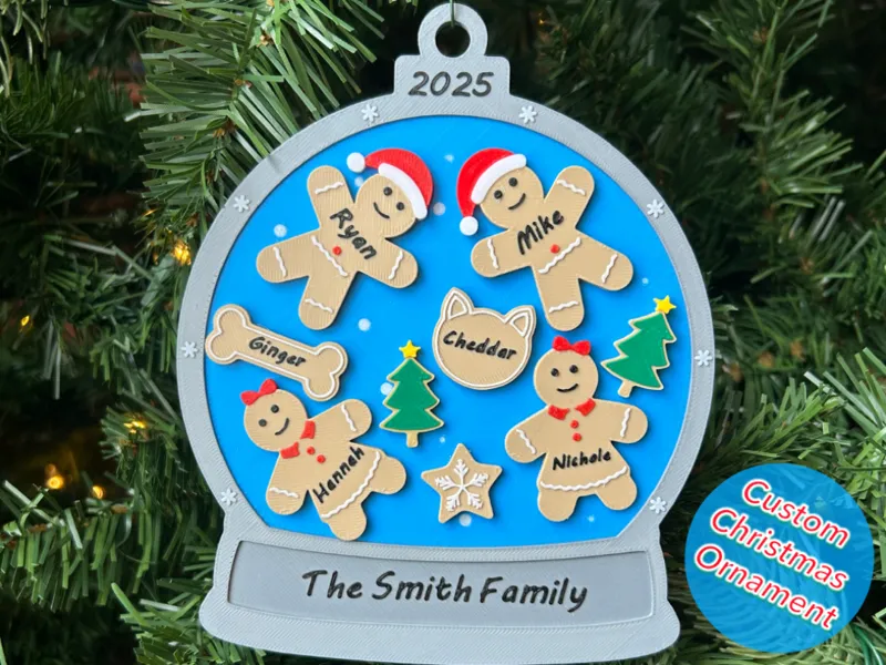 Personalized Gingerbread Snow globe Ornament