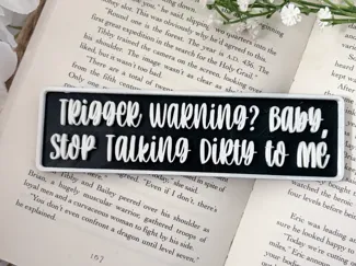 Trigger Warining Bookshelf Sign