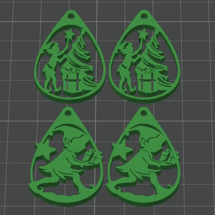 Christmas earrings view 2